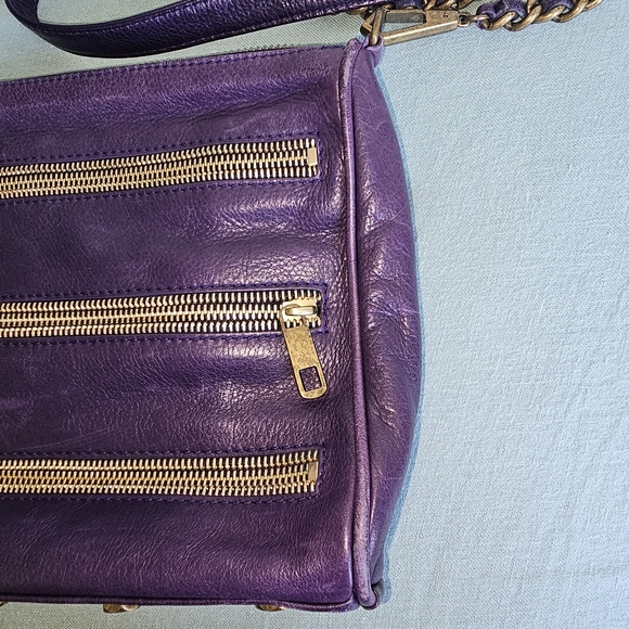 Rebecca Minkoff 5 Zip MAC Eggplant Purple Crossbody - Picture 6 of 17